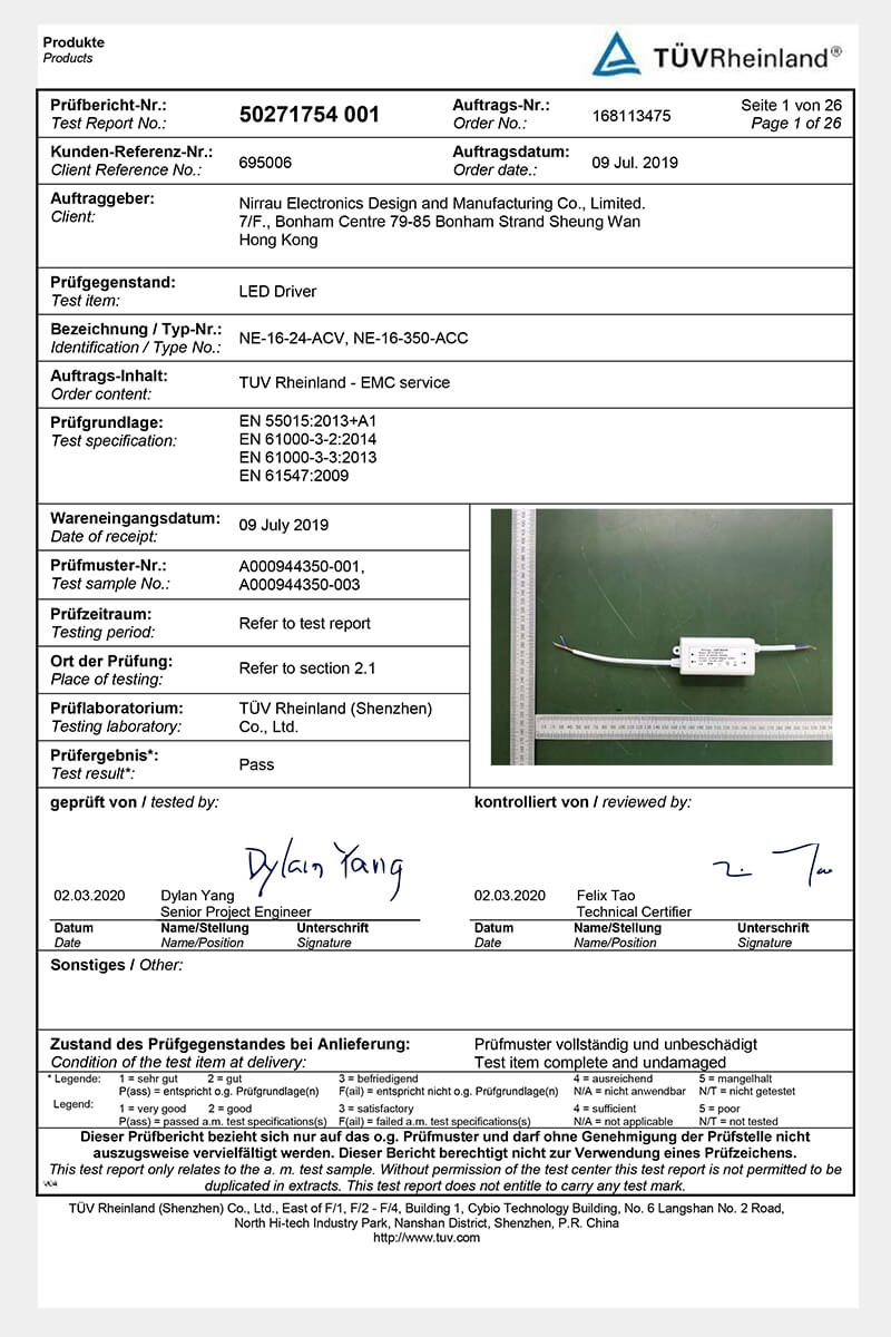 TUV LED Driver 50271754 001