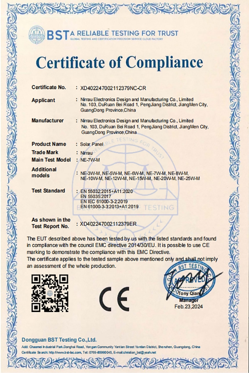 Solar Panel  CE Certificate 0223